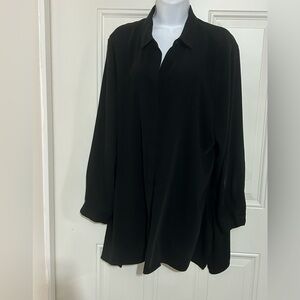 Chico's Black Draped Tunic Blouse